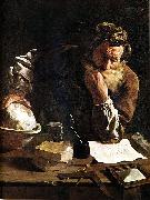 Domenico  Feti Archimedes Thoughtful painting